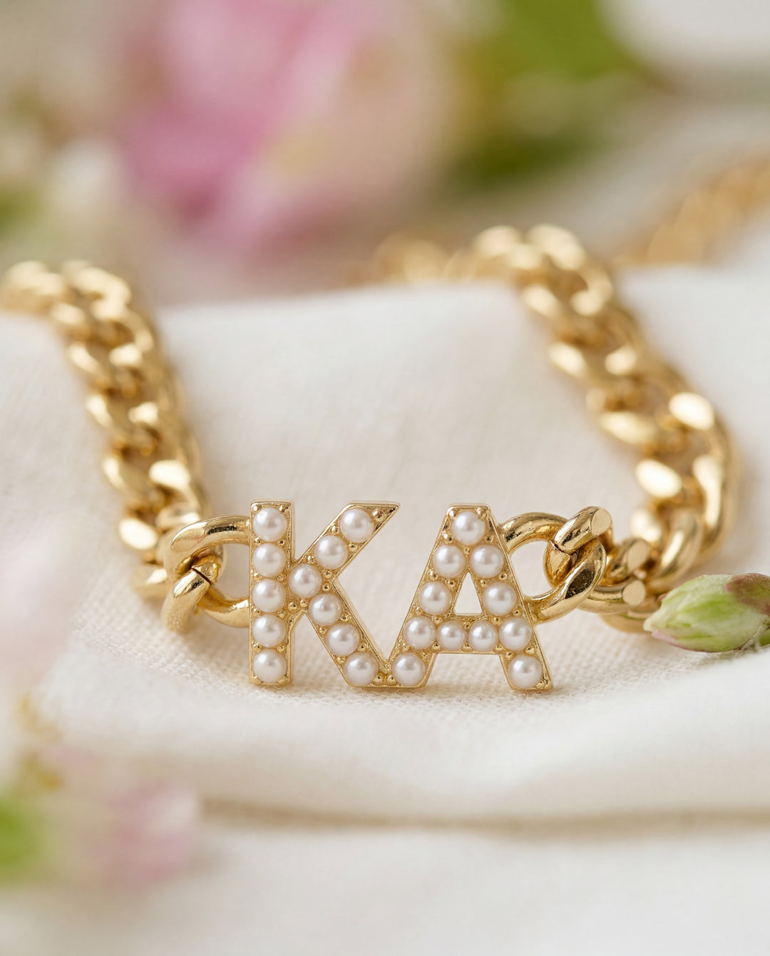 Bold Pearl Letter Necklace