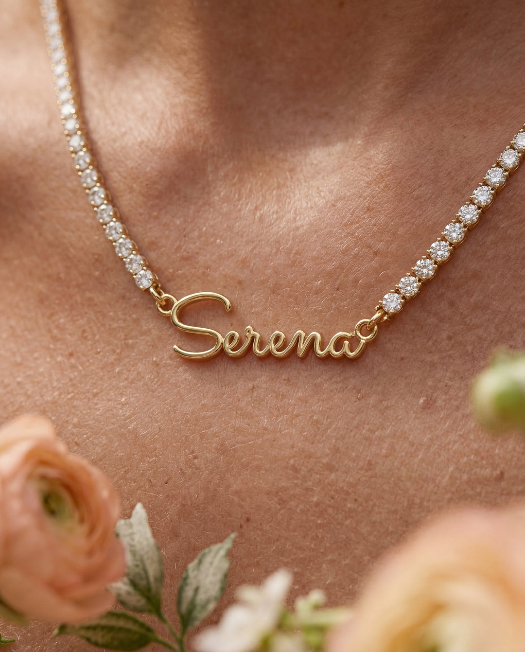 Petite Tennis Name Necklace