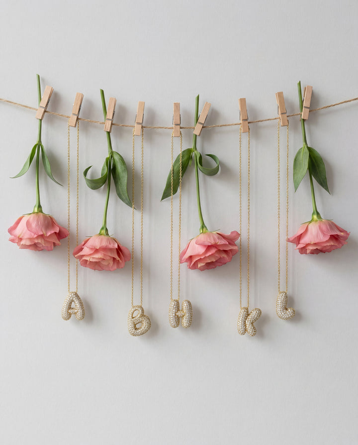 Jumbo Pavé Bubble Letter Necklace