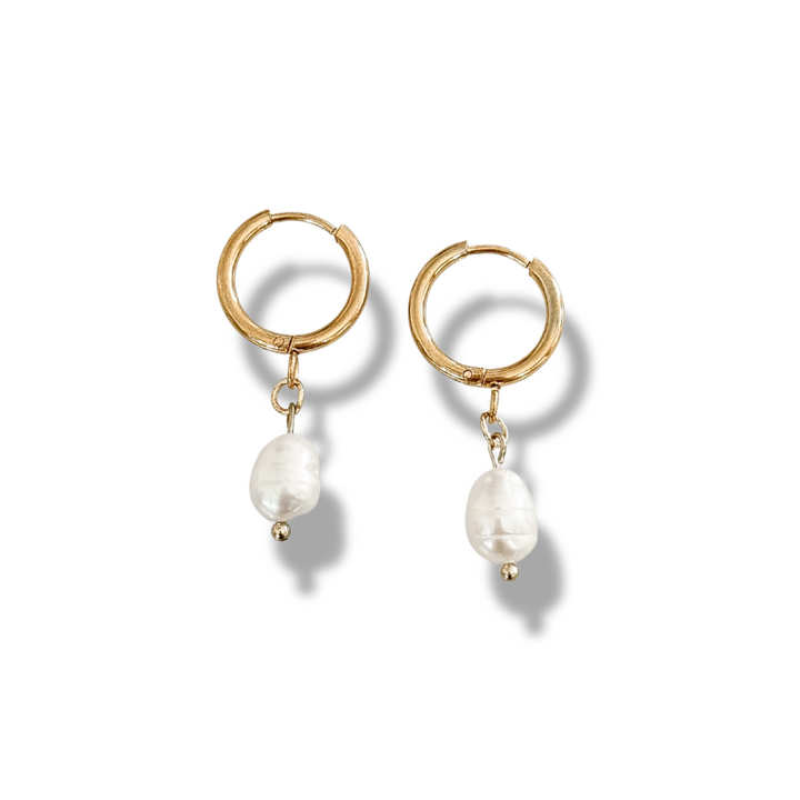 Aros colgantes de perla
