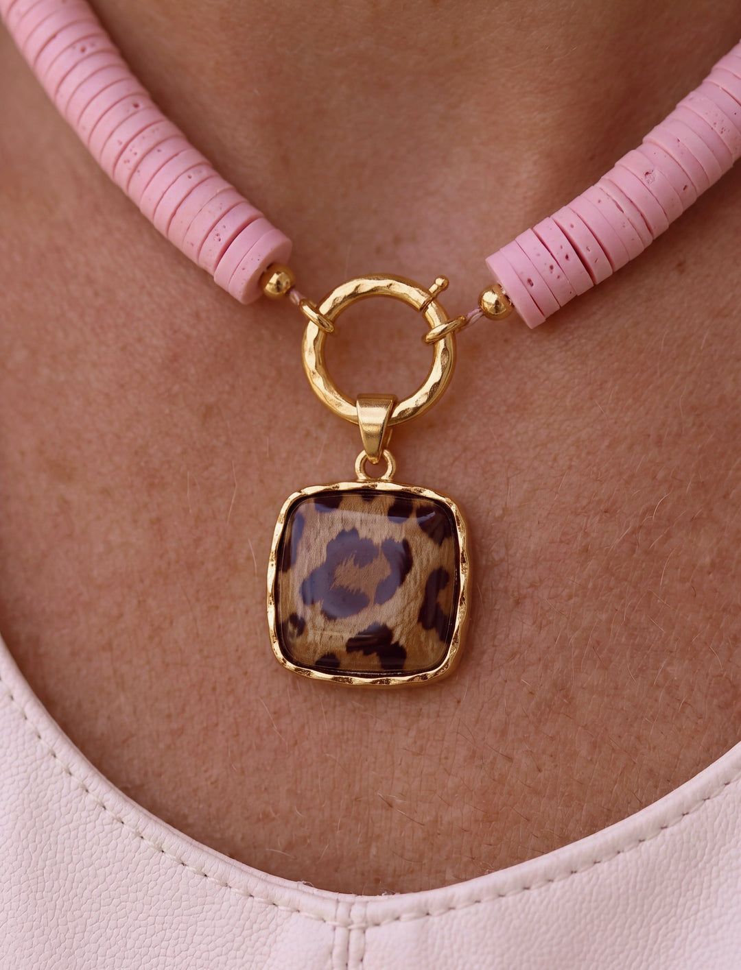 Pink Cheetah Necklace