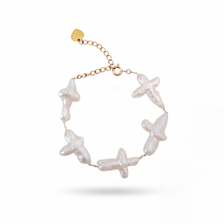 Heavenly Pearl Cross Bracelet